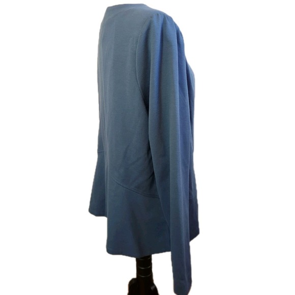 LOGO by Lori Goldstein Womens Nikki Blazer Size Large Blue 2 Button Soft‎ Jacket - Picture 3 of 16